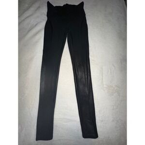 SPANX Faux Leather Leggings Black Size Small S Smoothing High Waist‎